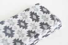 Load image into Gallery viewer, 12 cotton hankies white ground with a Grey pattern
