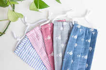 Load image into Gallery viewer, Five face mask in Stripes and Flamingo print Pink and Blue
