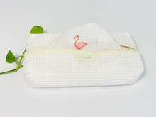 Load image into Gallery viewer, One white cotton box with Pink Flamingo patterned handkerchiefs
