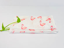 Load image into Gallery viewer, Pink Flamingo on white handkerchiefs
