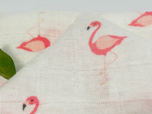 Load image into Gallery viewer, Closeup of Pink Flamingo handkerchiefs 
