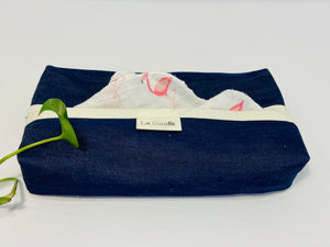 Pink Flamingo handkerchiefs in a Blue Denim box