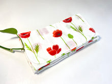 Load image into Gallery viewer, 12 cotton hankies with Red Poppy Flower pattern
