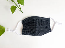 Charger l&#39;image dans la galerie, Face mask Black Ground with White Small Dots pattern
