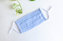 Load image into Gallery viewer, Face mask Blue and White Stripes

