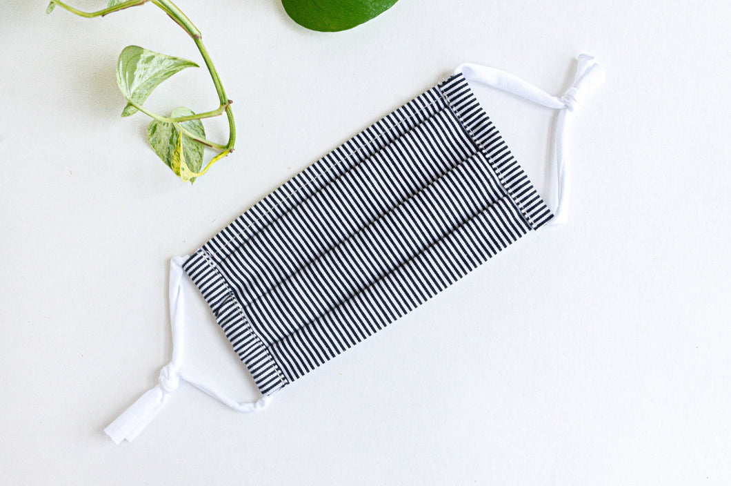 Face mask Black and White Stripes