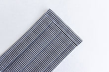 Load image into Gallery viewer, Closeup of Face mask Black and White Stripes
