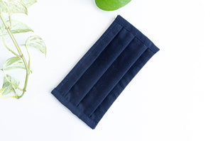 View of face mask Solid Navy 