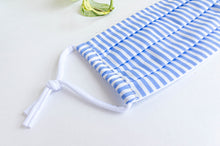Load image into Gallery viewer, Closeup face mask Blue stripes

