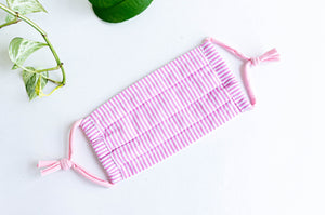 Face mask Pink & White Stripes